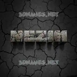 nezih in Cracked Stone style - 3D name wallpaper