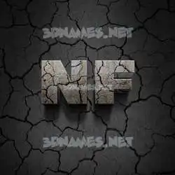 nf in Cracked Stone style - 3D name wallpaper
