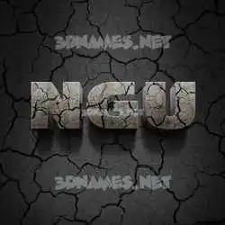 ngu in Cracked Stone style - 3D name wallpaper
