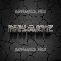 nhadz in Cracked Stone style - 3D name wallpaper