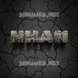 nhan in Cracked Stone style - 3D name wallpaper