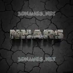 nhars in Cracked Stone style - 3D name wallpaper