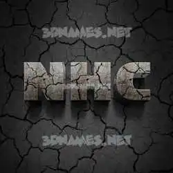 nhc in Cracked Stone style - 3D name wallpaper