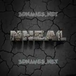 nheal in Cracked Stone style - 3D name wallpaper