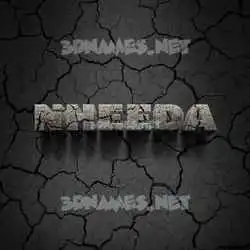 nheeda in Cracked Stone style - 3D name wallpaper