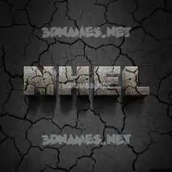 nhel in Cracked Stone style - 3D name wallpaper