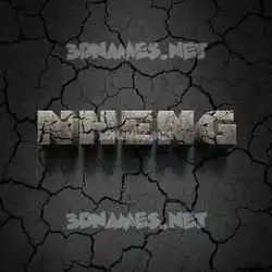 nheng in Cracked Stone style - 3D name wallpaper