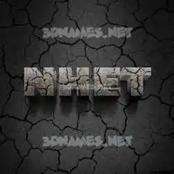 nhet in Cracked Stone style - 3D name wallpaper