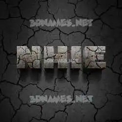 nhie in Cracked Stone style - 3D name wallpaper