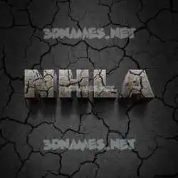nhla in Cracked Stone style - 3D name wallpaper