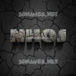 nhoj in Cracked Stone style - 3D name wallpaper