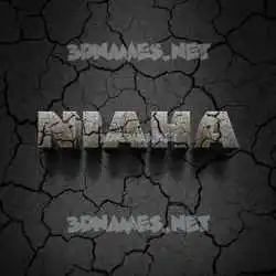 niaha in Cracked Stone style - 3D name wallpaper