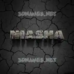 niasha in Cracked Stone style - 3D name wallpaper