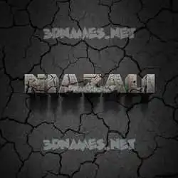 niazali in Cracked Stone style - 3D name wallpaper