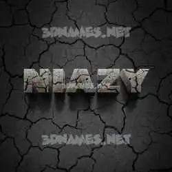 niazy in Cracked Stone style - 3D name wallpaper