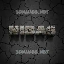 nibas in Cracked Stone style - 3D name wallpaper