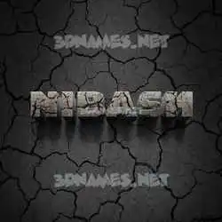 nibash in Cracked Stone style - 3D name wallpaper