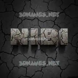 nibi in Cracked Stone style - 3D name wallpaper