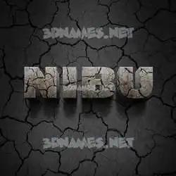 nibu in Cracked Stone style - 3D name wallpaper