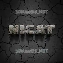nicat in Cracked Stone style - 3D name wallpaper