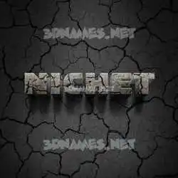 nichet in Cracked Stone style - 3D name wallpaper