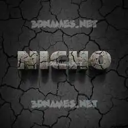 nicho in Cracked Stone style - 3D name wallpaper