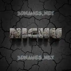 nichu in Cracked Stone style - 3D name wallpaper
