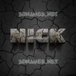 nick in Cracked Stone style - 3D name wallpaper