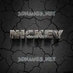 nickey in Cracked Stone style - 3D name wallpaper