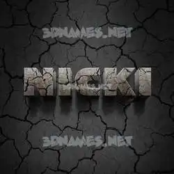 nicki in Cracked Stone style - 3D name wallpaper
