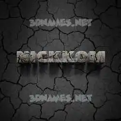 nickkom in Cracked Stone style - 3D name wallpaper