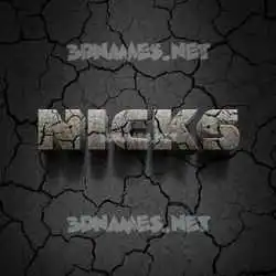 nicks in Cracked Stone style - 3D name wallpaper