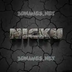 nicku in Cracked Stone style - 3D name wallpaper