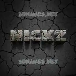 nickz in Cracked Stone style - 3D name wallpaper