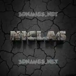niclas in Cracked Stone style - 3D name wallpaper