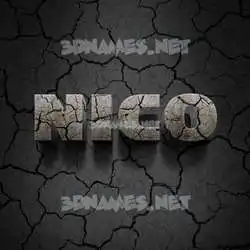 nico in Cracked Stone style - 3D name wallpaper