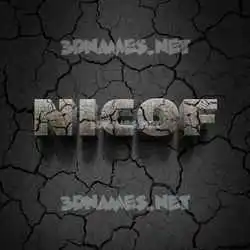 nicof in Cracked Stone style - 3D name wallpaper