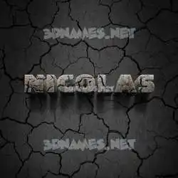 nicolas in Cracked Stone style - 3D name wallpaper