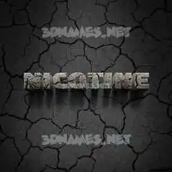nicotine in Cracked Stone style - 3D name wallpaper