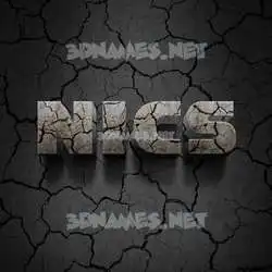 nics in Cracked Stone style - 3D name wallpaper