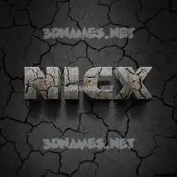 nicx in Cracked Stone style - 3D name wallpaper