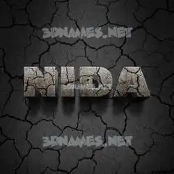 nida in Cracked Stone style - 3D name wallpaper