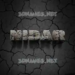 nidar in Cracked Stone style - 3D name wallpaper