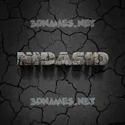 nidasid in Cracked Stone style - 3D name wallpaper