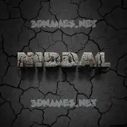 niddal in Cracked Stone style - 3D name wallpaper