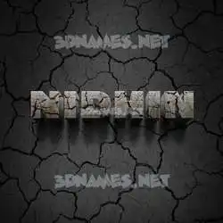 nidhin in Cracked Stone style - 3D name wallpaper