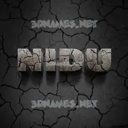 nidu in Cracked Stone style - 3D name wallpaper