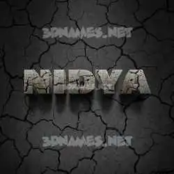 nidya in Cracked Stone style - 3D name wallpaper