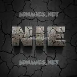 nie in Cracked Stone style - 3D name wallpaper