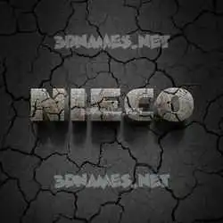 nieco in Cracked Stone style - 3D name wallpaper